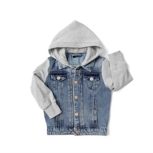 NWT Little Bipay Hooded Denim Jacket
